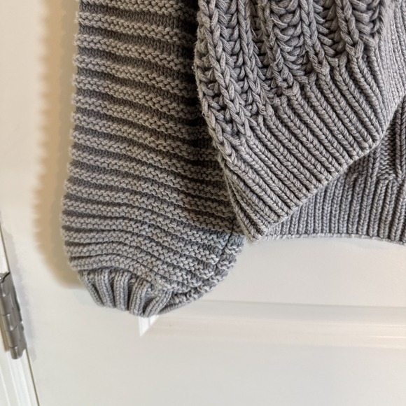 Free People Sweetheart Mock Turtleneck Cropped Sweater Tungsten Gray Sz Small - Picture 4 of 8